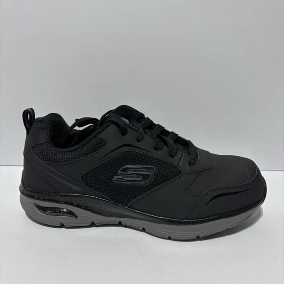 Skechers Men’s Arch Fit SR - Angis Black Composite Toe Sneakers, Size 11 Wide - Picture 1 of 7